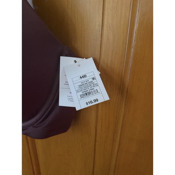 Auden Women's Burgundy Nursing Bra Size 44D Full Coverage Lightly Lined T-Shirt - Picture 3 of 7